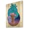 Designart - Portrait of Afro American Woman With Blue Hair II - Modern Print on Natural Pine Wood